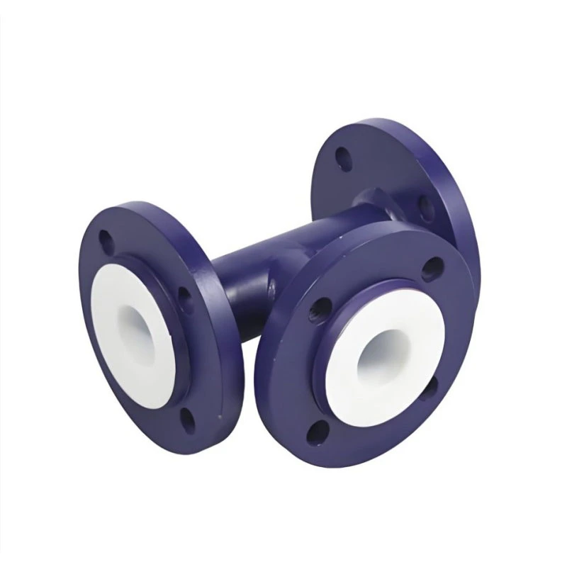 PTFE রেখাযুক্ত অ্যাসিড প্রতিরোধী টি ফিটিং